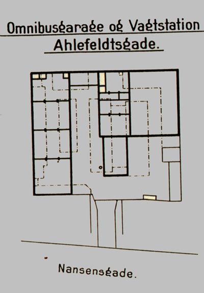 Tegning af Ahlefeldtsgade remise