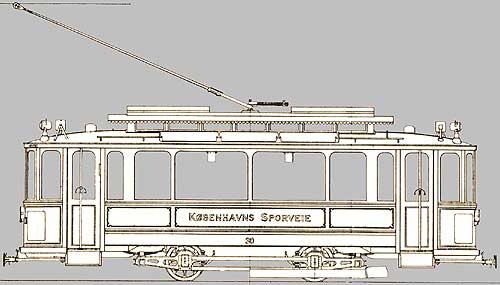 Tegning af vogn 30 efter ombygning med forlngede perroner.