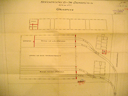 Grundrids af Mariendalsvej remise